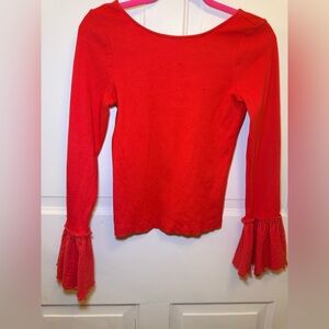 Free People  Red Belle Sleeve Top with low back